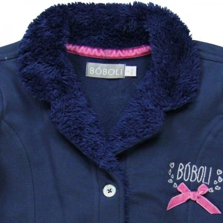Kabát Bóboli modrý s mašličkou