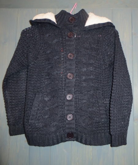 Svetr Losan tmavě modrý teplý s kapucí