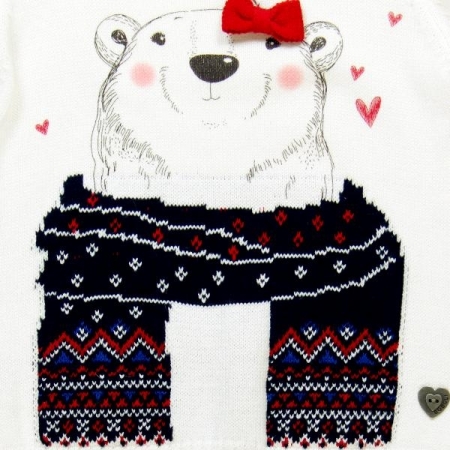 Svetr Bóboli bílý s medvědem