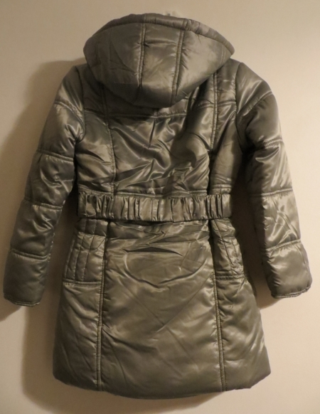 Zimní bunda Losan stříbrná s kapucí a páskem