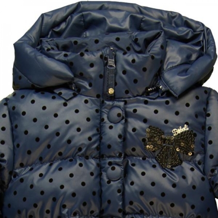 Zimní bunda Bóboli tmavě modrá s puntíky